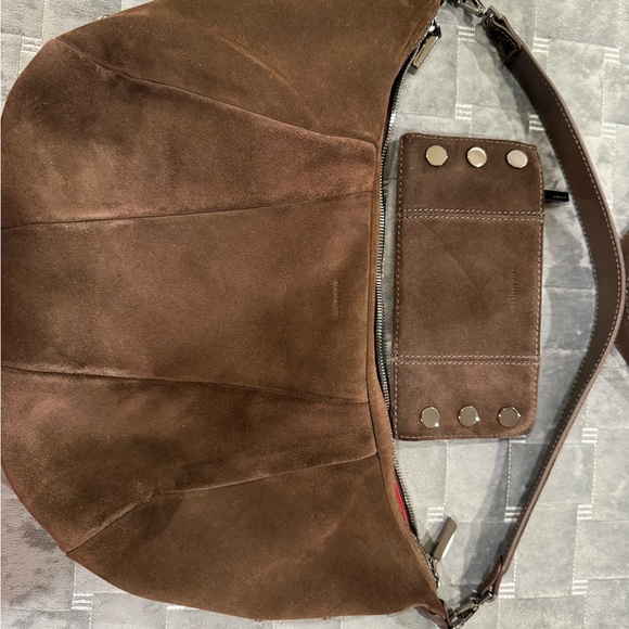 Hammitt Morgan Espresso Brown Suede Bag and North 110 wallet - Picture 2 of 7
